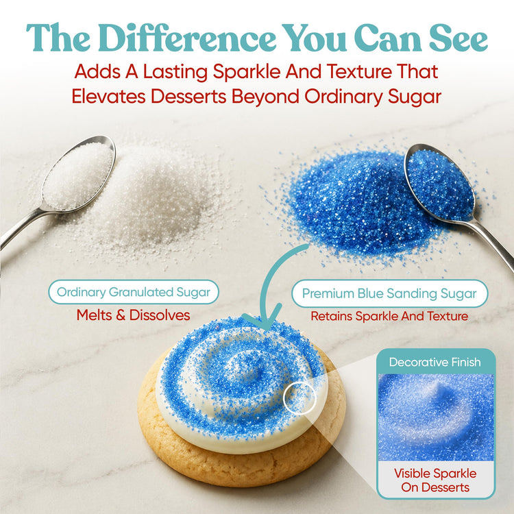 Blue Sanding Sugar for Baking & Cookie Decorating (5 Ounce)