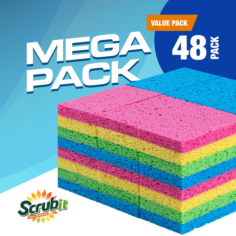48 Count Sponges Kitchen for Dishes Cleaning