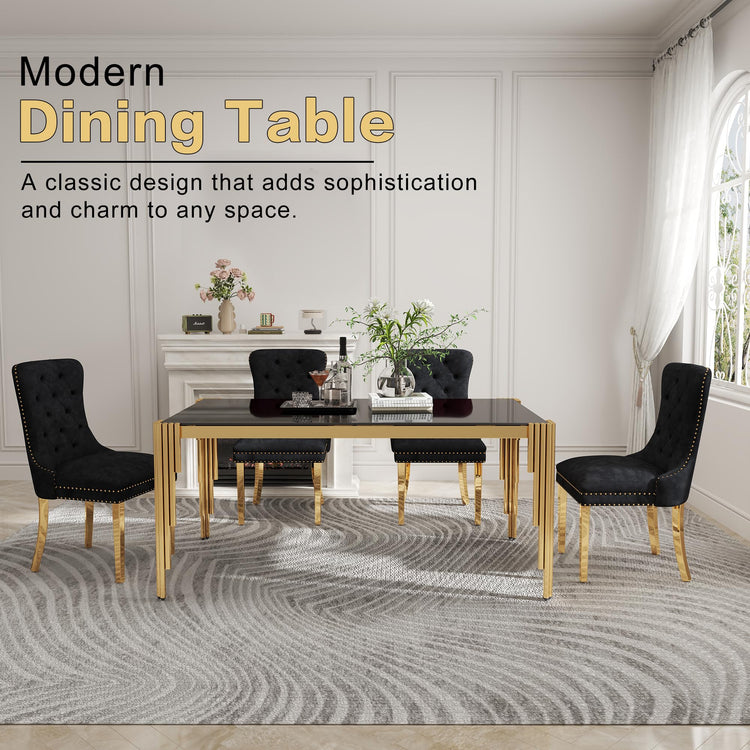 63'' Modern Glass Dining Table for 4