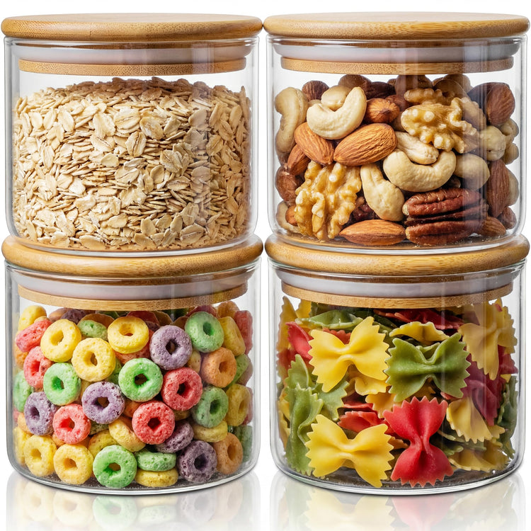 17 oz Glass Jars with Bamboo Lids (4 Count)