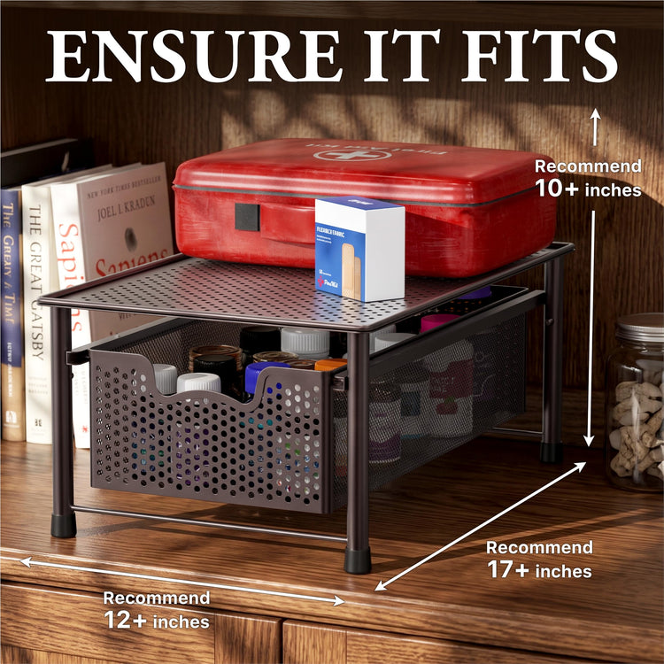 Stackable Cabinet Basket Drawer Organizer