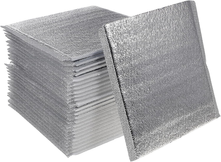 Operitacx 50pcs Thermal Aluminum Reusable Insulation Cold Pouch for Food Grocery Bag Holder Insulated Bag Insulated Mailers for Cold Mailers Food Disposable Ice Bag Camping