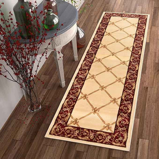 Well Woven Timeless Collection Fleur De Lis Ivory 3x12 Runner Luxurious Traditional French Aubusson Oriental Area Rug Perfect for Living Room Bedroom or Dining Room Easy-to-Clean Durable Design