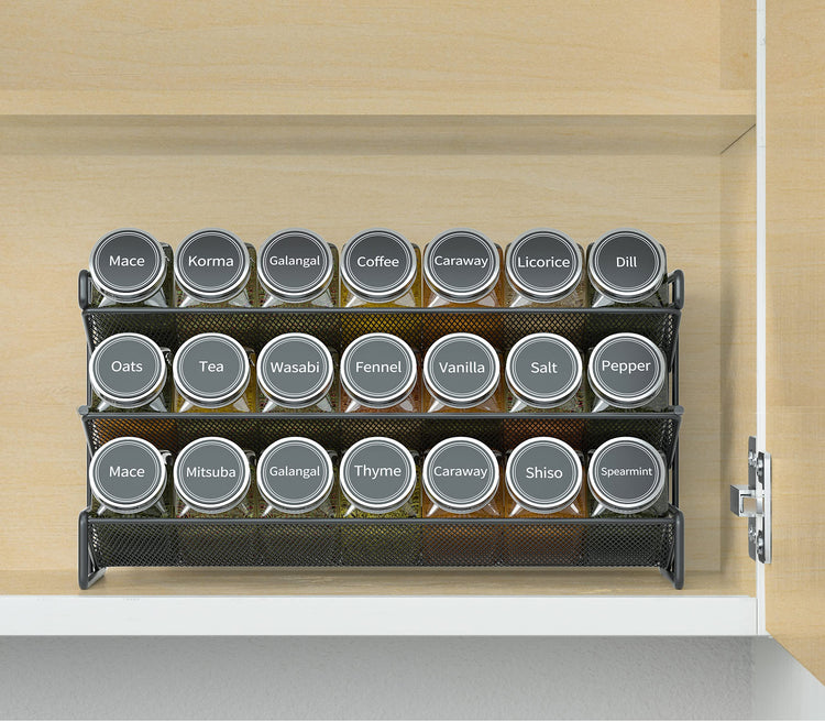 Spice Rack Organizer with 21 Spice Jars