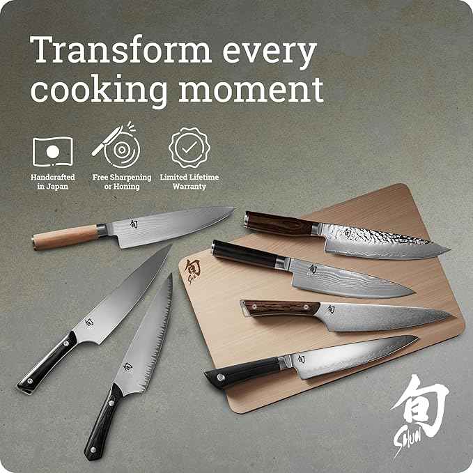 Shun Premier Blonde 9" Bread Knife, Handcrafted Japanese Serrated Knife, VG-MAX Core with Damascus Stainless Steel Cladding, Pakkawood Handle, Slicing Tool for Professional and Home Chefs