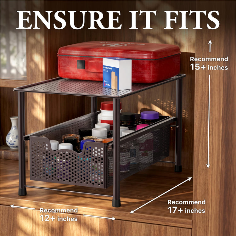 Stackable Under Sink Sliding Basket Drawer