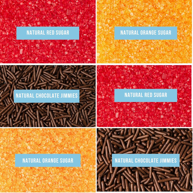 Sweets Indeed Sprinkles 6 Cell Edible Sprinkle Mix Jimmies Perfect for Cake Decorations Baking Ice Cream Cookies Cupcake Topper (Fall)