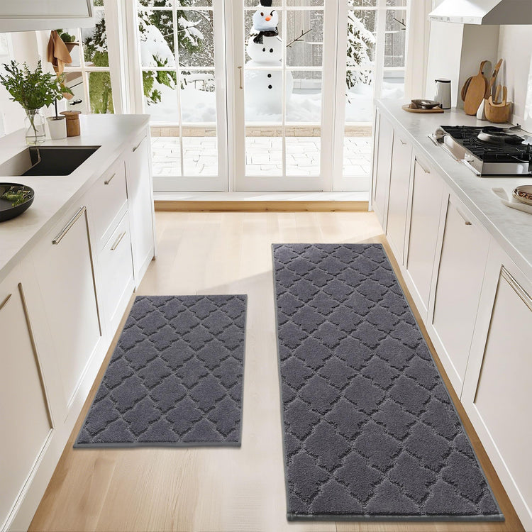 Soft Kitchen Rugs Set of 2 Non Slip 24"x35"+24"x60" (11.6668 Sq Ft)