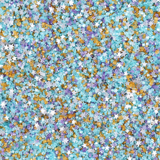 Sanding Sugar Edible Silver Glitter Stars Mix (3.5 Ounce)