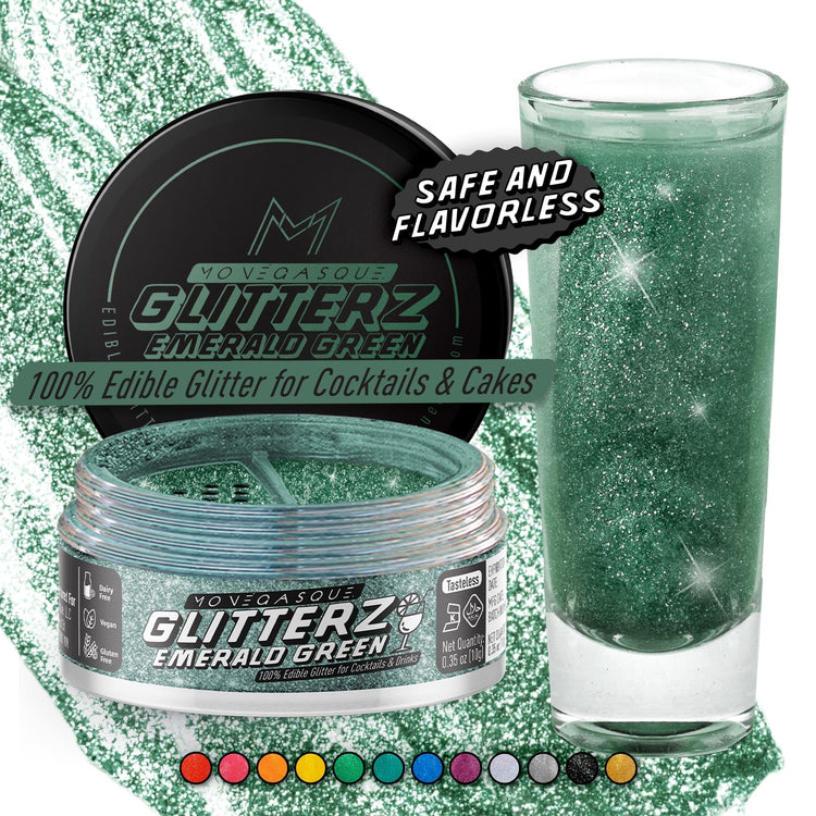Emerald Green Edible Glitter for Drinks & Cakes