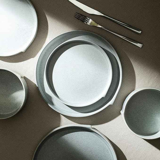 Stone Lain Bao 4-Piece Dinner Plate Set Stoneware, Blue-Grey