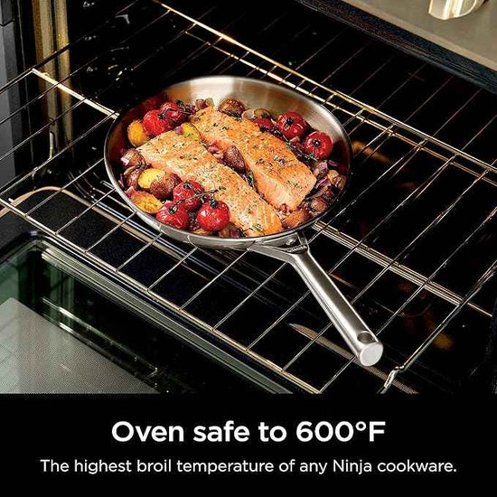 Ninja EverClad Stainless Steel Cookware 7 Piece Pots & Pans Set, Cookware Set, All Stovetops & Induction, Oven Safe to 600°F, Tri-Ply Commercial-Grade, C99007