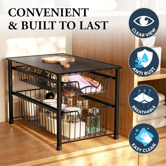 Stackable Sliding Basket Organizer Drawer