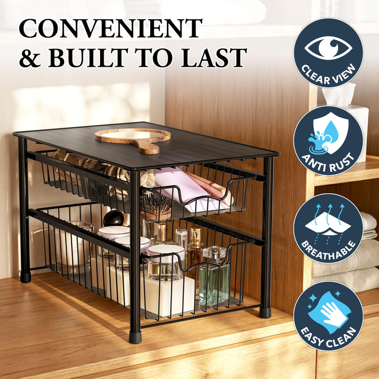 Stackable Sliding Basket Organizer Drawer