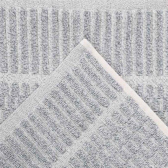 Superior Juno Viscose Cotton Blend Medium Weight Towels, for Bathroom, Shower, Spa, Plush, Quick Dry, Ultra-Soft Towels, Bath Essentials, Border Detail, 9 Piece Assorted Towel Set, Denim Blue