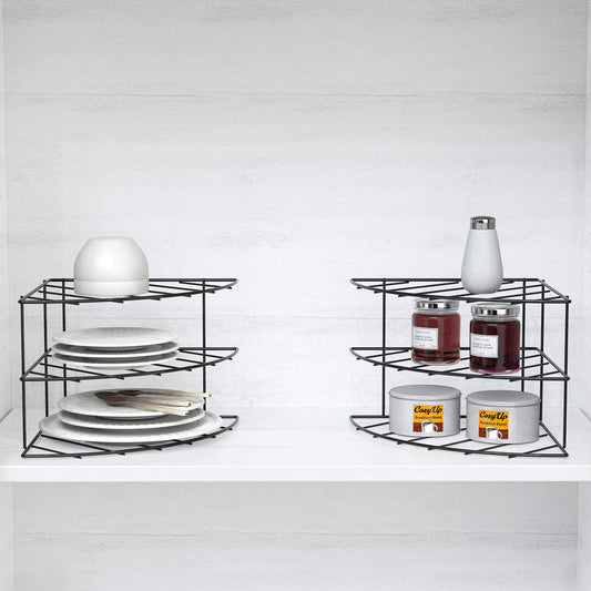 3 Tier Counter & Cabinet Corner Shelf Organizer (2 Count)