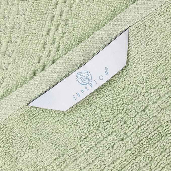 Superior Playa Zero Twist Cotton Medium Weight Small Towels, for Kitchen, Bathroom, Shower, Spa, Plush, Quick Dry, Ultra-Soft Essentials, Waffle Textured, Face Towels Washcloths, Set of 12, Green