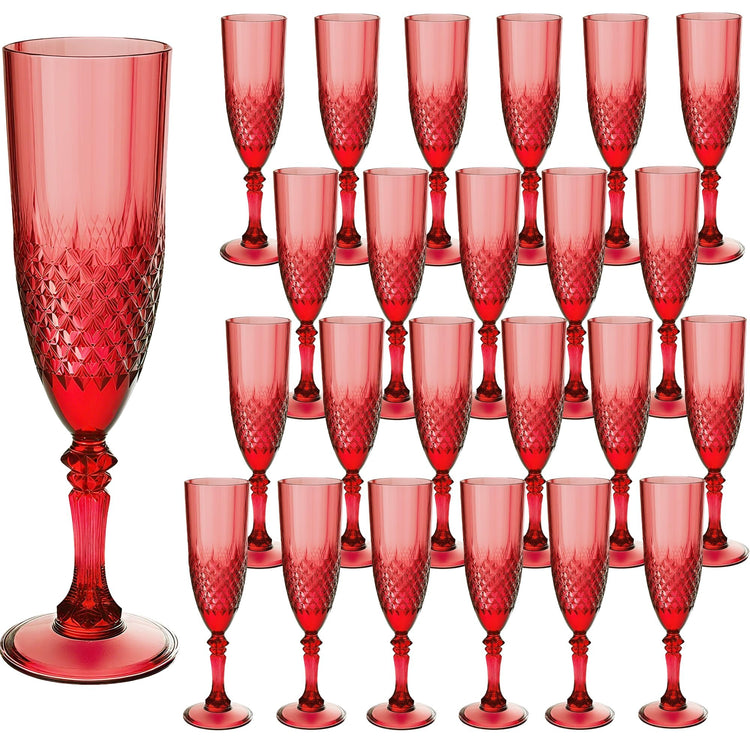 24 Pack Plastic Champagne Flutes (24 Count)