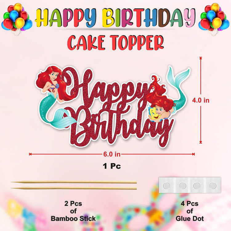 The Litle Mermaid Happy Birthday Cake Topper