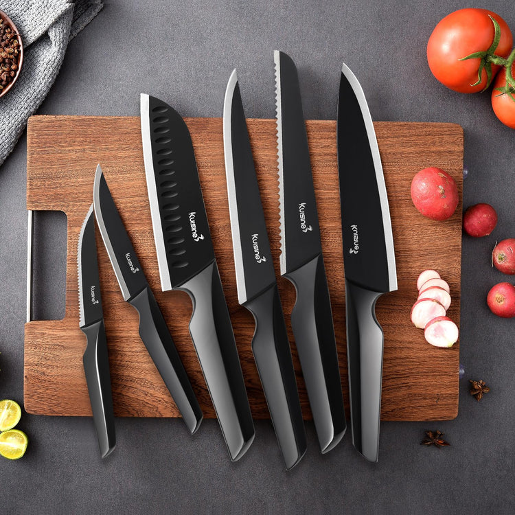 Knife Set, 15-Piece High Carbon Stainless Steel Knife Block Set