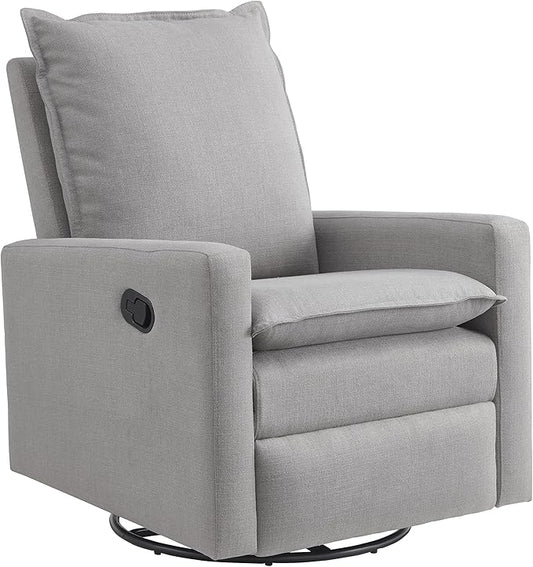 Oxford Baby Uptown Upholstered Swivel Glider and Recliner Nursery Chair, Gray