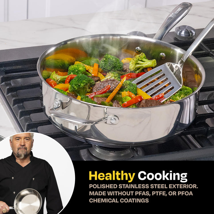 5 Qt Stainless Steel Sautepan with Lid