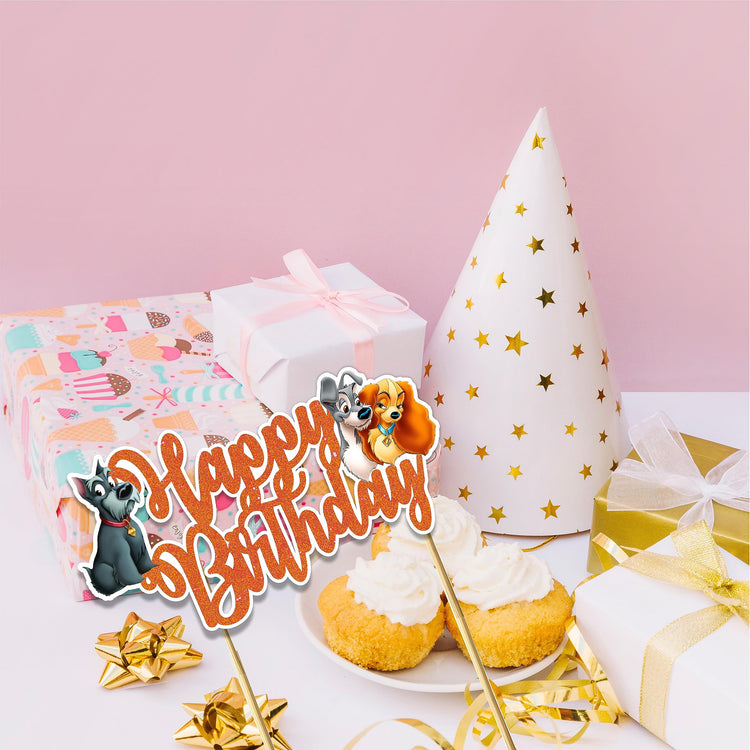 Lady and the Trmp Happy Birthday Cake Topper