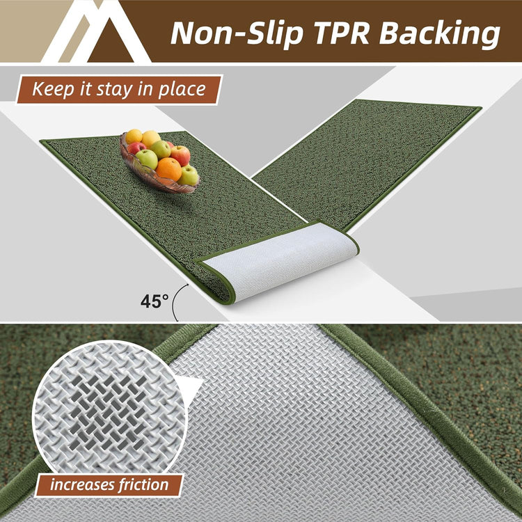 COSY HOMEER-Door-Mat 32"x48" Non Slip Absorbent Entryway Rugs Dirt Trapper Doormats Washable Entrance Mats Low Pile Welcome Floor Mat for Front Back Door and Entry Mats,Green