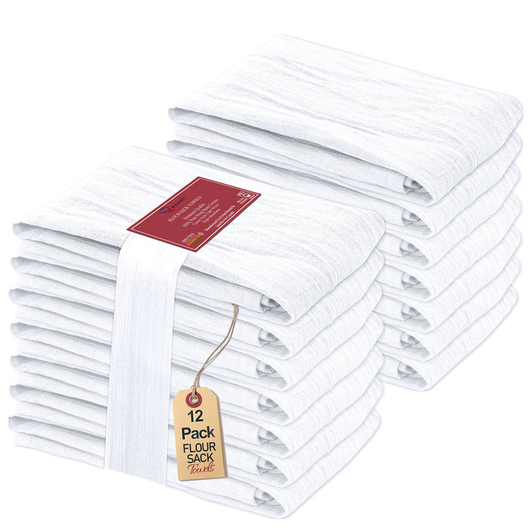 Flour Sack Towels 12 Pack 28”x28” (12 Count)