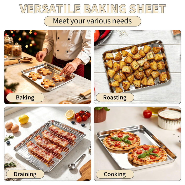 Stainless Steel Baking Sheet with Rack Set