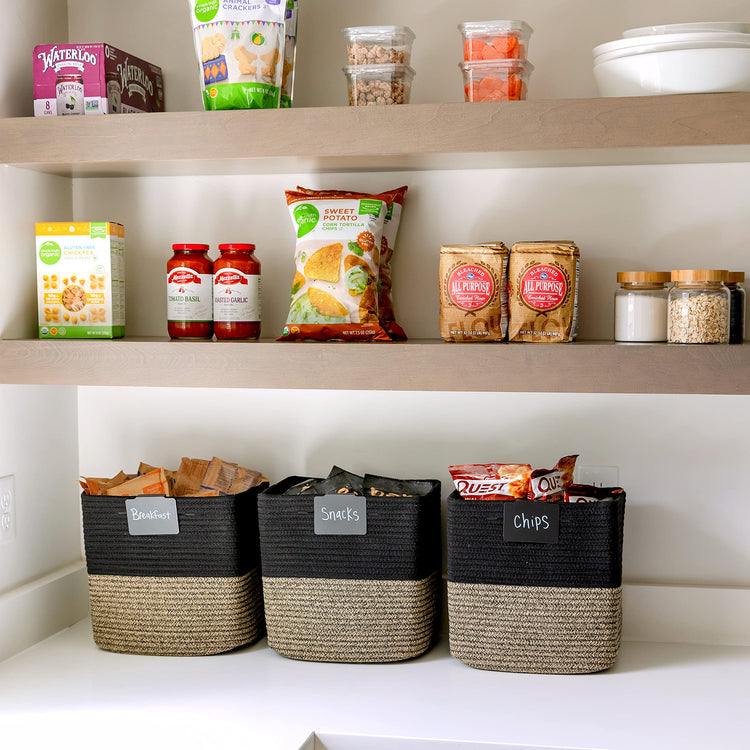 Storage Cubes 11 Inch Cotton Rope Woven Baskets for Organizing (3 Count)
