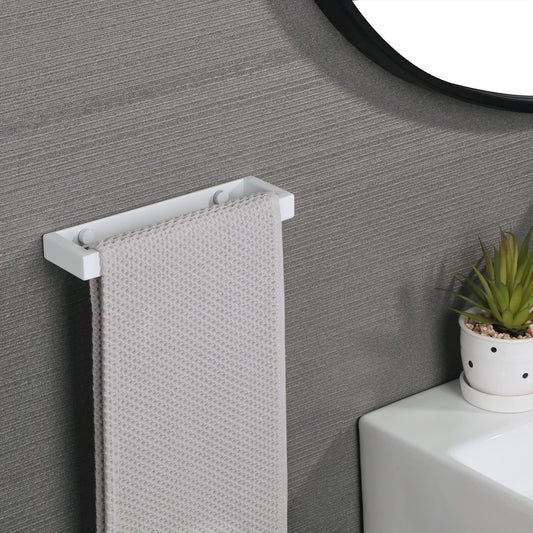 Alise Bath Towel Bar,Wall Mount Towel Holder Towel Rack Towel Hanger for Bathroom Lavatory,8 Inch SUS304 Stainless Steel Towel Rail,White Finish GJF020-W