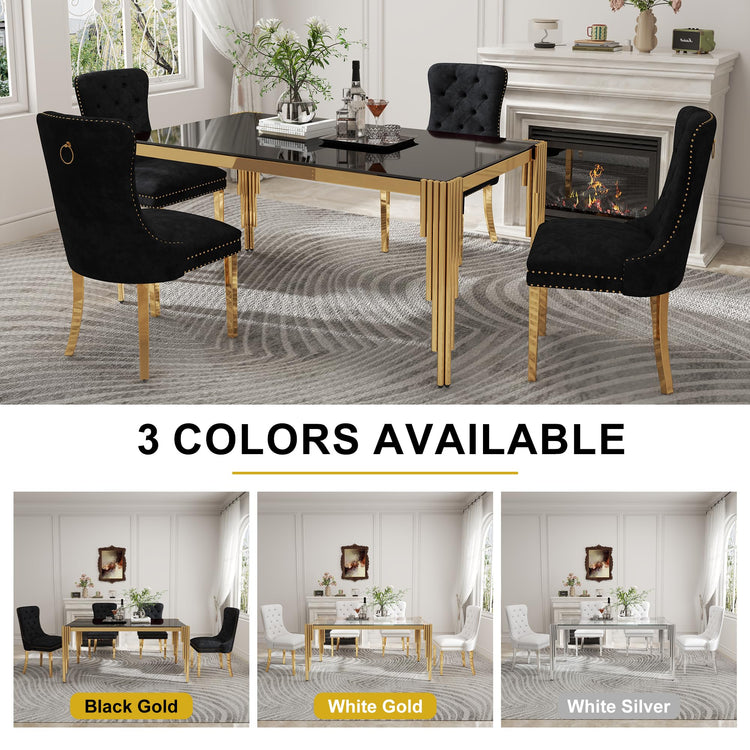 63'' Modern Glass Dining Table for 4