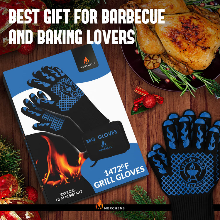 BBQ Grill & Oven Gloves 1472°F Heat Resistant (16.16 Ounce)