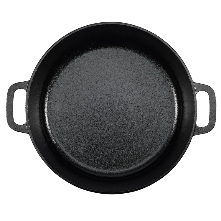 Pre Seasoned Cast Iron Dutch Oven Pot with Lid and Dual Handles