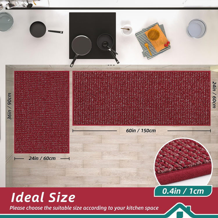 Kitchen Rugs and Mats 2PCS Non