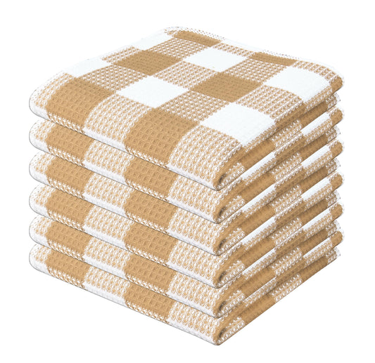 Waffle Weave Plaid Dish Cloths