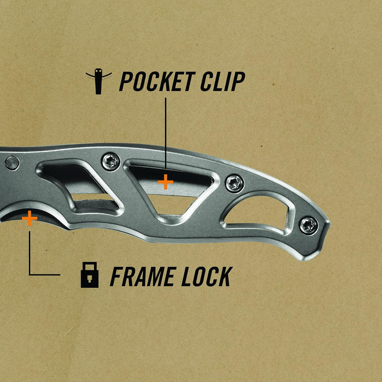 Gerber Gear Paraframe EDC Folding Pocket Knife with Safety Lock for Everyday Carry, Gifts for Men