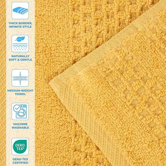 Superior Playa Zero Twist Cotton Medium Weight Bath Sheets, for Guest Bath, Bathroom, Shower, Spa, Plush, Quick Dry, Ultra-Soft Towels, Essentials, Waffle Textured, Oversized Towels, Set of 2, Gold