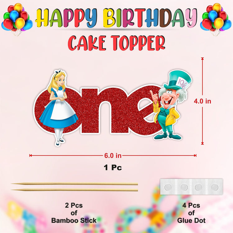 Alice in Wondrland One Cake Topper