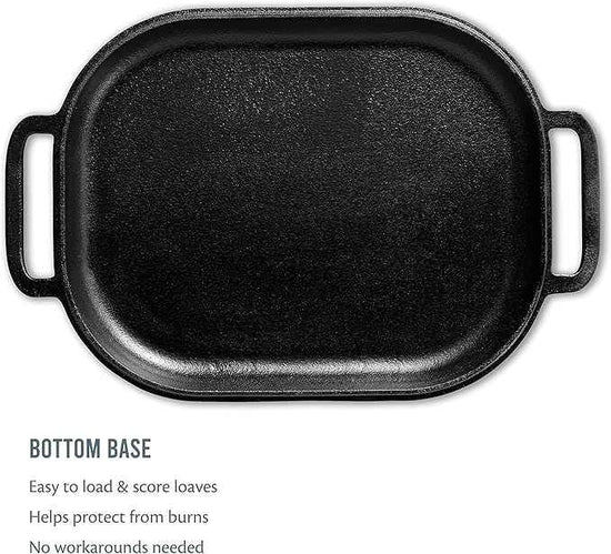 Challenger Bread Pan Cast Iron Loaf Pan with Lid for Artisan Sourdough and Homemade Bread Baking, Pre-Seasoned, Heavy Duty, Oven Safe, Made in USA