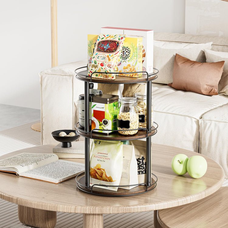 12'' Wood Lazy Susan Turntable Organizer for Cabinet