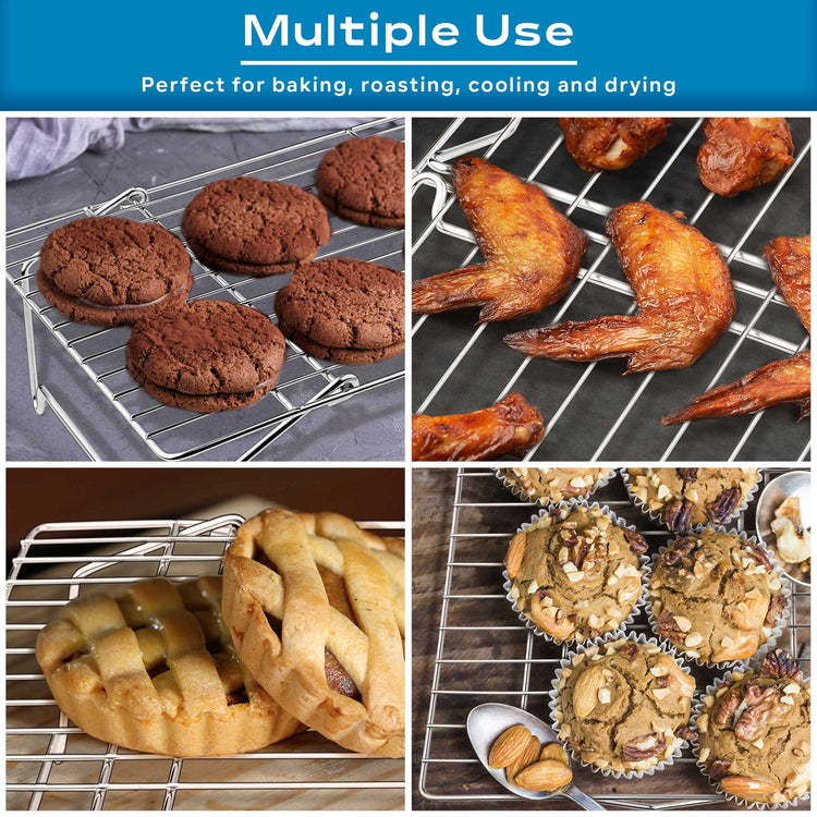 5 Tier 15x10IN Cookie Cooling Rack for Cooking Stackable Collapsible