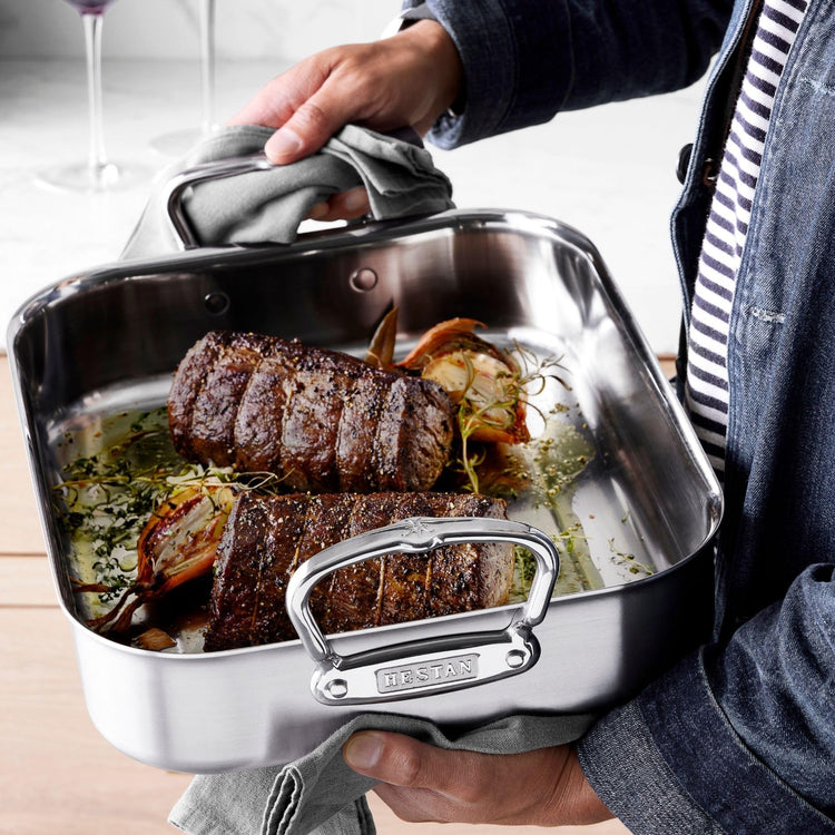 Provisions 14.5" Classic Clad Roaster with Stainless Steel Rack