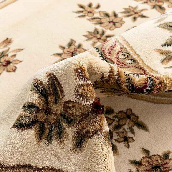 Well Woven Timeless Collection Le Petit Palais Ivory 8' Foot Round Luxurious Traditional French Medallion Oriental Area Rug Perfect for Living Room Bedroom or Dining Room Easy-to-Clean Durable Design
