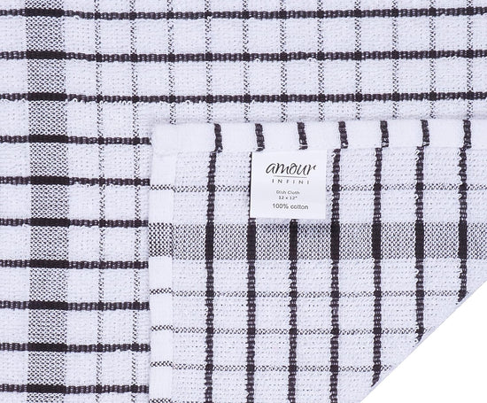 AMOUR INFINI Kitchen Dish Cloths Set of 8 - Ultra Soft, Highly Absorbent, Quick-Drying Terry Cotton Dishcloths 12"x12" Inch Wash & Cleaning Cloths for Kitchen & Dishwashing (Assorted) - Nestoria