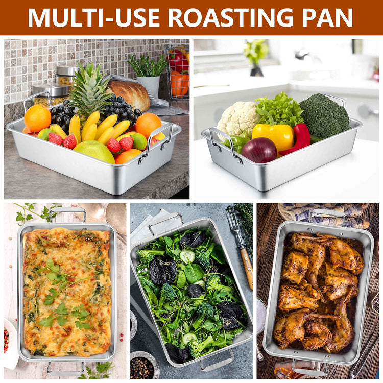 Roasting Pan with Flat Rack & V