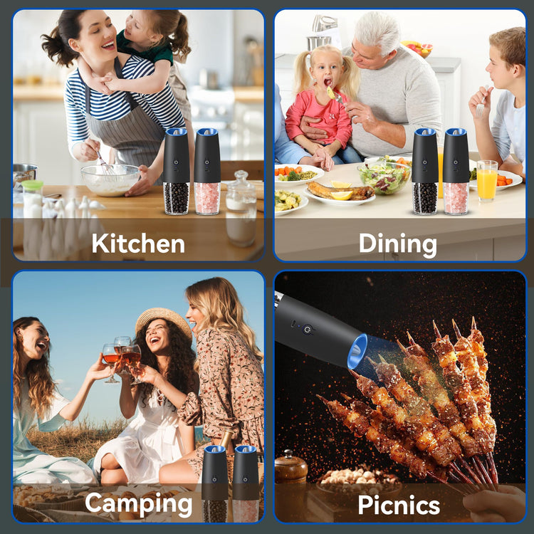 Rechargeable Electric Salt And Pepper Grinder Set (2 Count)