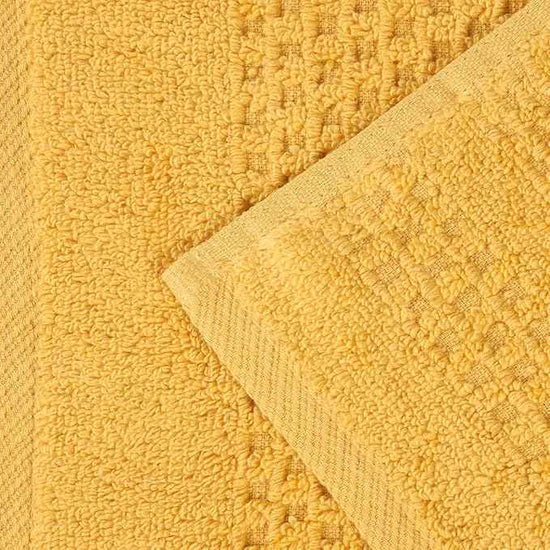 Superior Playa Zero Twist Cotton Medium Weight Towels, for Kitchen, Bathroom, Shower, Spa, Plush, Quick Dry, Ultra-Soft Towels, Bath Essentials, Waffle Textured, Absorbent Hand Towels, Set of 6, Gold