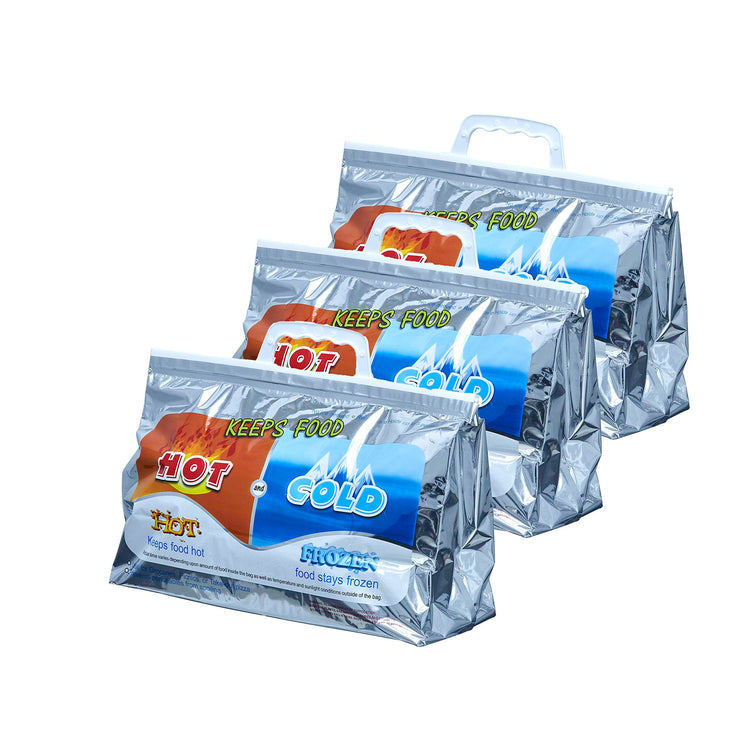 Hot and Cold Insulated Bags for Food Delivery (3 Count)